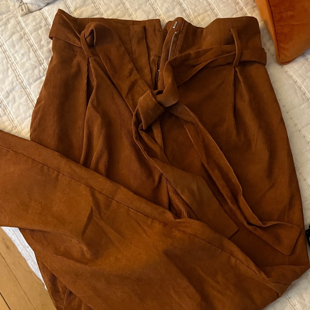 Wayf Cinnamon High-Waisted Trousers with Belt
